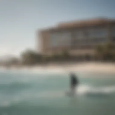 A stunning view of Hotel Las Salinas Bani against a backdrop of kiteboarding activity