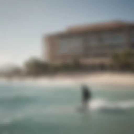 A stunning view of Hotel Las Salinas Bani against a backdrop of kiteboarding activity