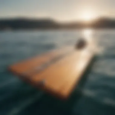 Close-up of a hydrofoil board's intricate design and construction