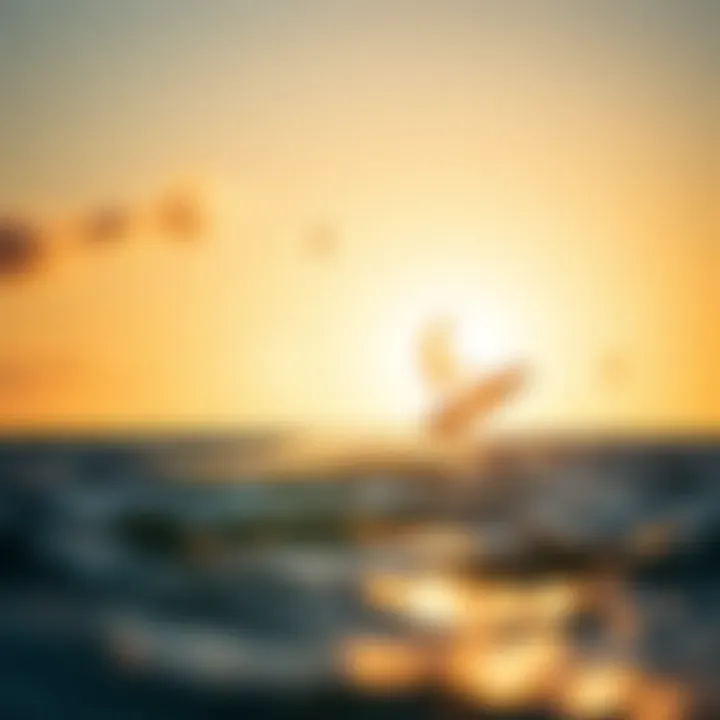 Kiteboarder Utilizing Hydrofoil Technology Kiteboarder demonstrating hydrofoil in action