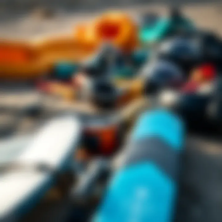 Gear for Kite Surfing Adventures Essential kite surfing gear laid out for preparation