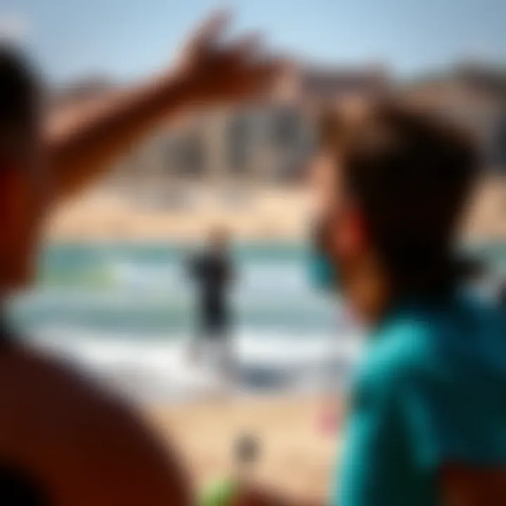 Vibrant Kite Surfing Community Local kite surfing community engaging in friendly competition