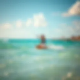 A vibrant kite surfing scene at a Miami beach