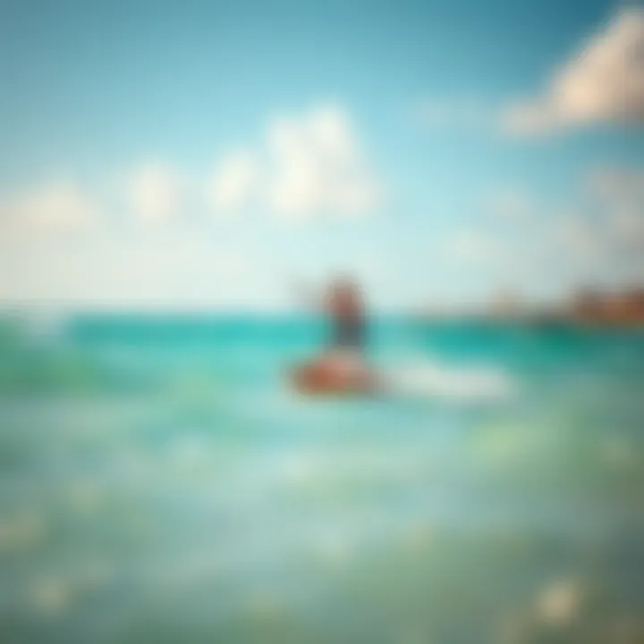 A vibrant kite surfing scene at a Miami beach