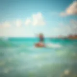 Vibrant Kite Surfing at Miami Beach A vibrant kite surfing scene at a Miami beach