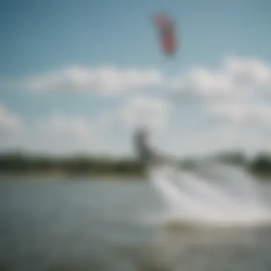 Kiteboarders enjoying a sunny day at a Dallas lake