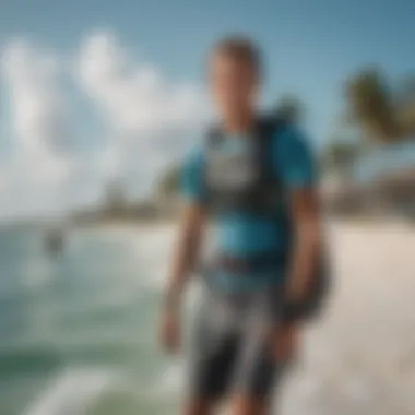 A kiteboarding community gathering at the beach