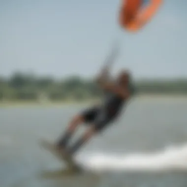 Kiteboarding action on Houston waters