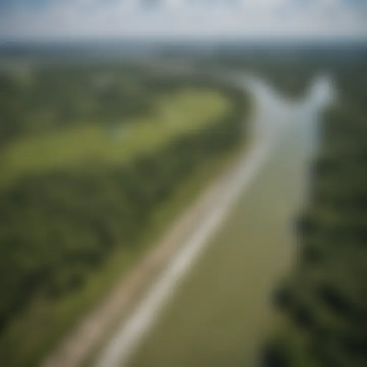 Scenic kiteboarding location in Houston