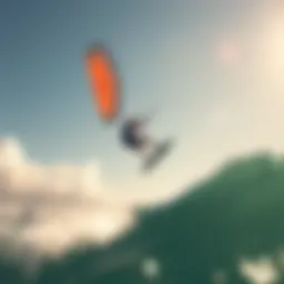 Kiteboarder soaring above Miami's waters