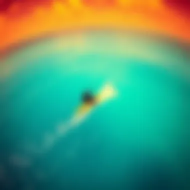 A stunning kiteboarder gliding over turquoise waters