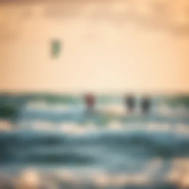 Kitesurfers Enjoying the Waves Group of kitesurfers enjoying the waves