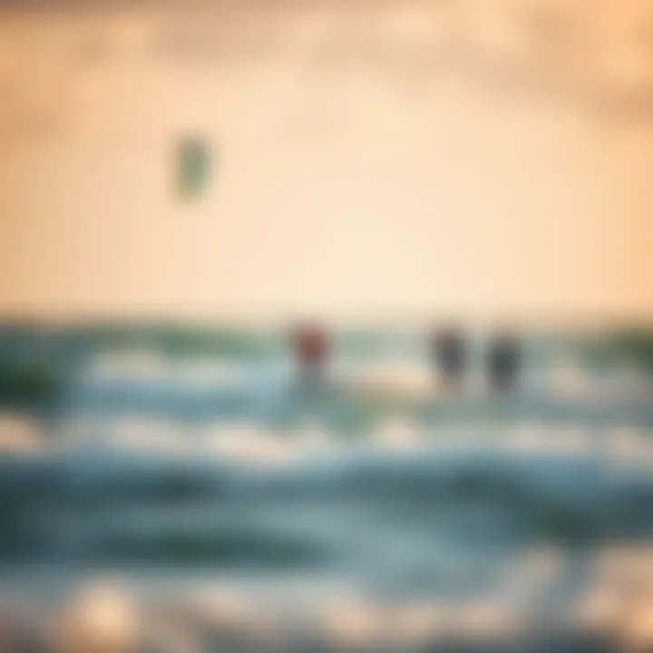 Kitesurfers Enjoying the Waves Group of kitesurfers enjoying the waves