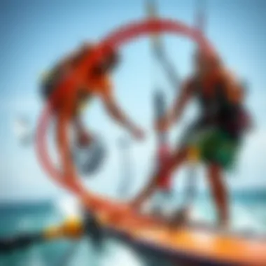 Illustration of maintenance tips for kitesurfing equipment