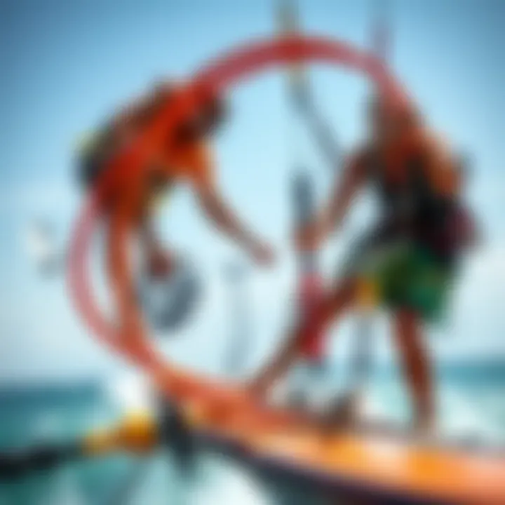 Illustration of maintenance tips for kitesurfing equipment