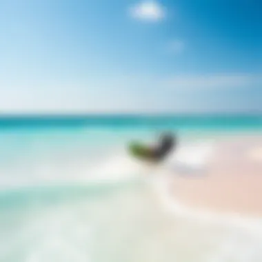 A tranquil beach with crystal clear waters ideal for kitesurfing