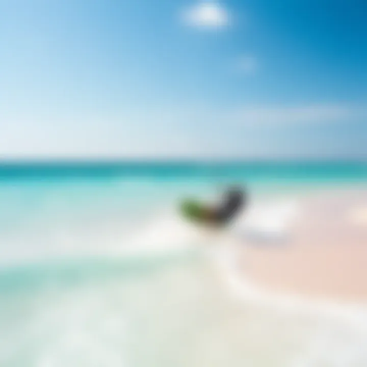 A tranquil beach with crystal clear waters ideal for kitesurfing