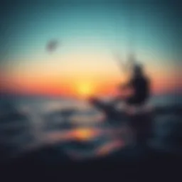 Vibrant kitesurfing action at sunset