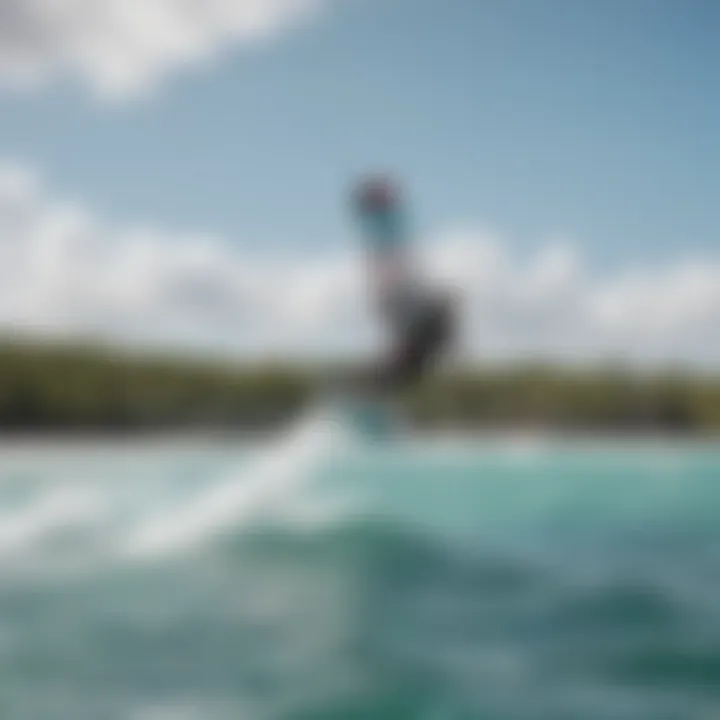 Kitesurfers showcasing their skills in Tulum's clear waters