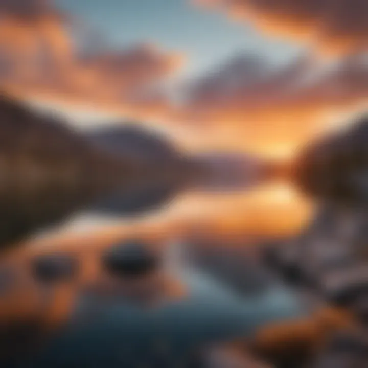 A serene view of Lake Isabella at sunset