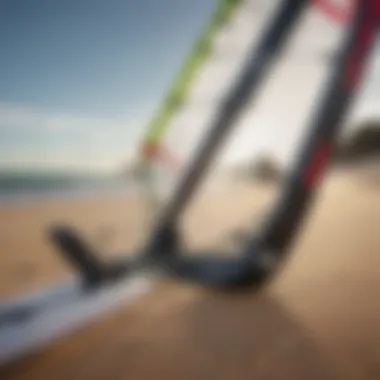 Close-up of specialized light wind kitesurfing gear