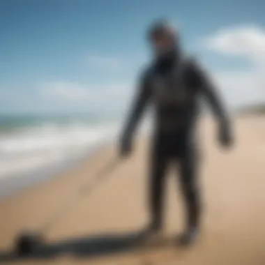 Distinct Design of Mystic Gear Showcasing the unique design of Mystic kiteboarding gear on the beach