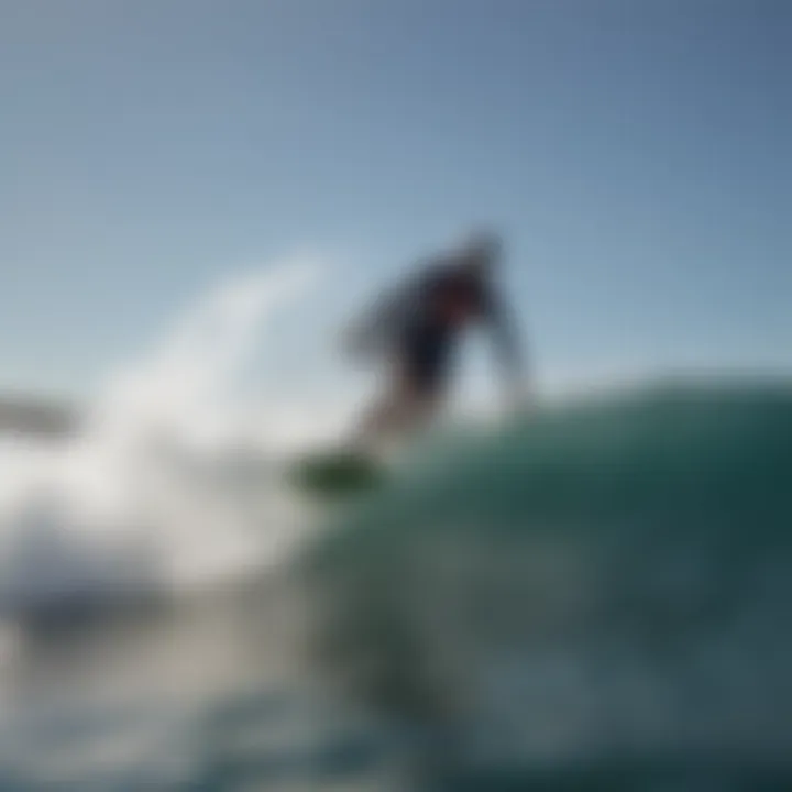 A reflective image of a kiteboarder navigating through waves, embodying the spirit of freedom and exploration.