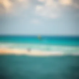 Stunning view of Paje beach with kiteboarders in action