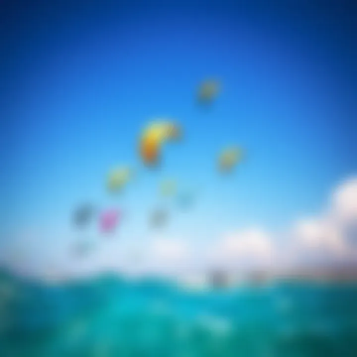 Colorful kites soaring in the sky during a vibrant kiteboarding session at Punta Chame.