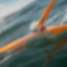 Close-up of the Slingshot surf foil design showcasing its innovative structure