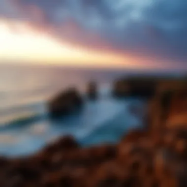 Epic Locations: Global Hotspots for Wave Riding A breathtaking sunset view at a popular wave riding location