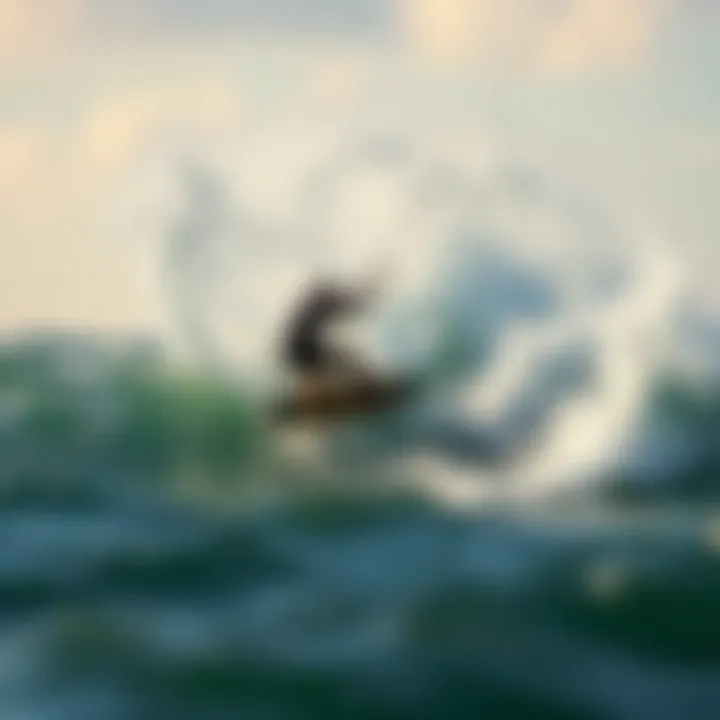 Mastery in Motion: The Art of Wave Riding A skilled kiteboarder catching a perfect wave