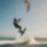 Dynamic kiteboarding scene with vibrant kites