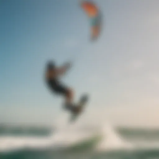 Dynamic kiteboarding scene with vibrant kites