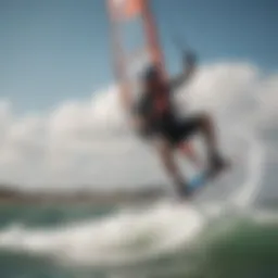 Kiteboarder harnessing the wind with precision