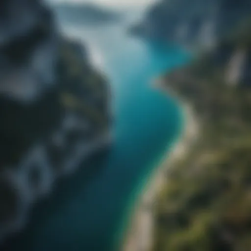 Aerial view of Lake Garda showcasing its stunning blue waters and surrounding mountains