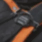 Close-up view of Dakine kitesurfing harness showcasing its materials and stitching.