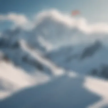 A breathtaking snowy mountain range, ideal for snowkiting