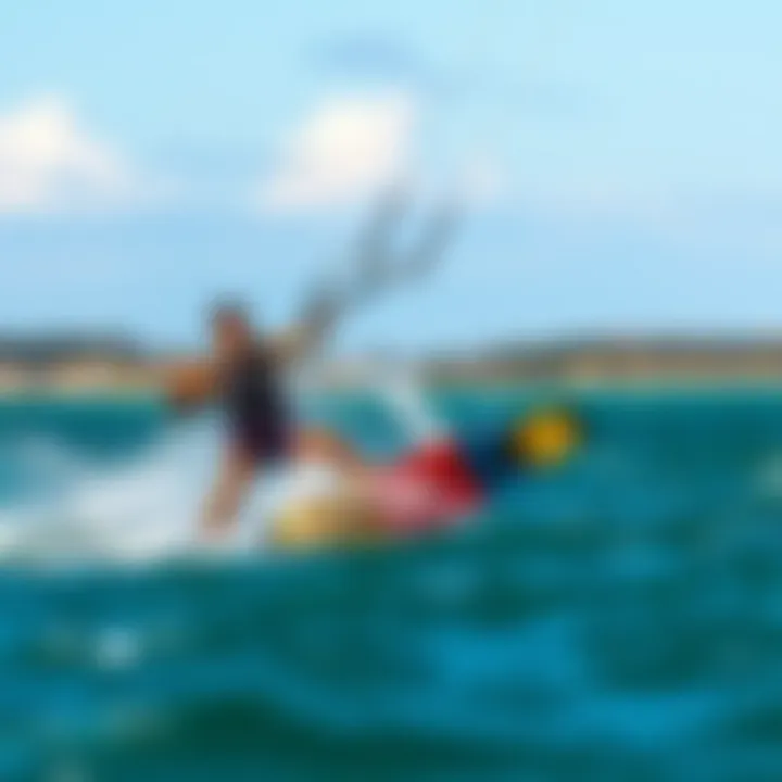 Kiteboarder using the Duotone Click Bar in action on the water