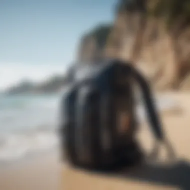 Airtech bag on the beach with kiteboarding gear