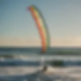 A dynamic kite soaring above the waves