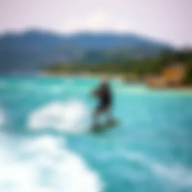 A picturesque location ideal for kiteboarding, highlighting natural beauty and excitement