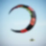 Intricate Design of a Three-Line Trainer Kite A detailed view of a three-line trainer kite showcasing its intricate design