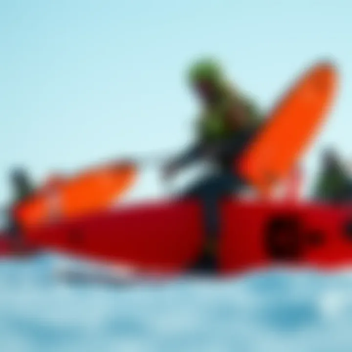 A display of the latest wing surfboarding gear innovations and safety equipment.