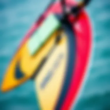Close-up of wingsurfing equipment showcasing the wing and board