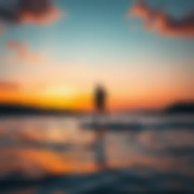 Efoiling at Dusk: A Tranquil Experience A serene sunset view of efoiling on calm waters