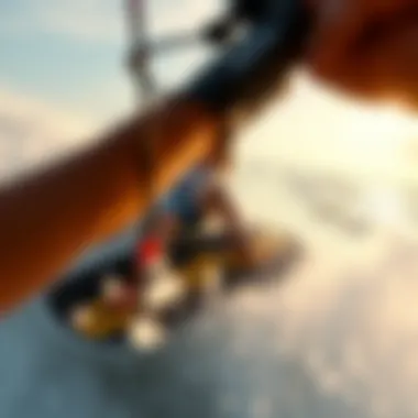 Rider Embracing the Waves A breathtaking kiteboarder riding the waves