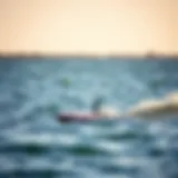 Sleek Design of Fone Foil Board Fone foil board on the water showcasing its sleek design