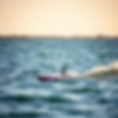 Sleek Design of Fone Foil Board Fone foil board on the water showcasing its sleek design