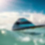 A high-performance kiteboard showcasing its sleek design and materials